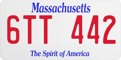 MA license plate 6TT442