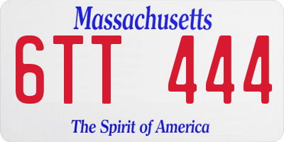 MA license plate 6TT444
