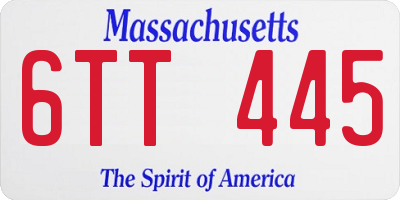 MA license plate 6TT445