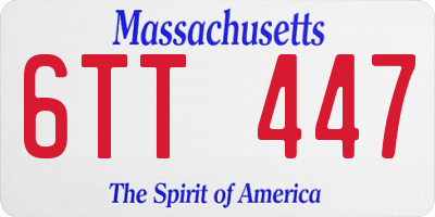 MA license plate 6TT447