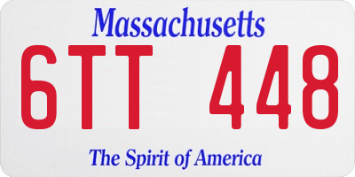 MA license plate 6TT448