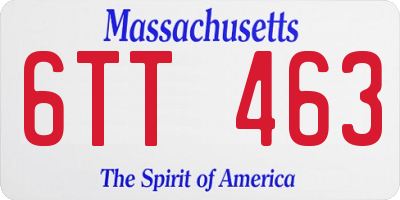 MA license plate 6TT463