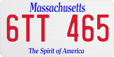 MA license plate 6TT465