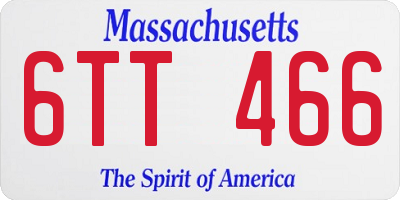 MA license plate 6TT466