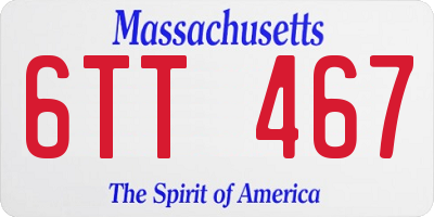 MA license plate 6TT467