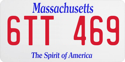 MA license plate 6TT469