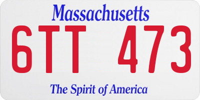 MA license plate 6TT473