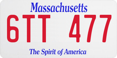MA license plate 6TT477
