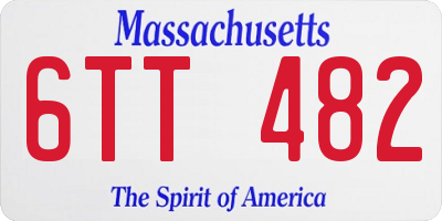 MA license plate 6TT482