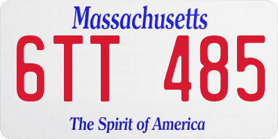 MA license plate 6TT485