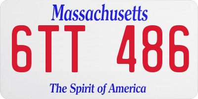 MA license plate 6TT486