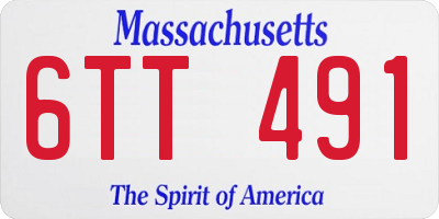 MA license plate 6TT491