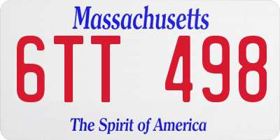 MA license plate 6TT498