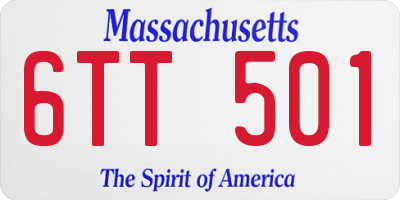 MA license plate 6TT501