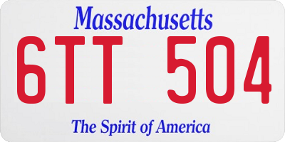 MA license plate 6TT504