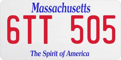 MA license plate 6TT505