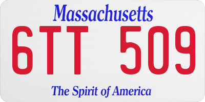 MA license plate 6TT509