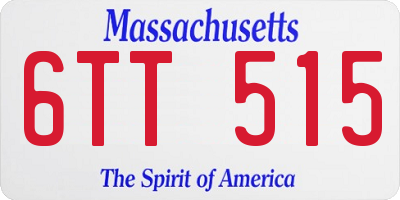 MA license plate 6TT515