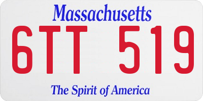 MA license plate 6TT519