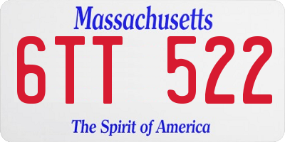 MA license plate 6TT522