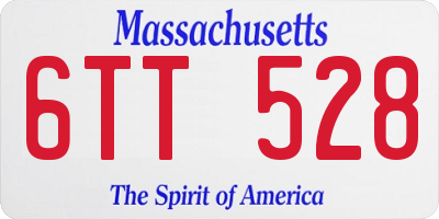 MA license plate 6TT528