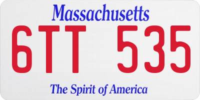 MA license plate 6TT535