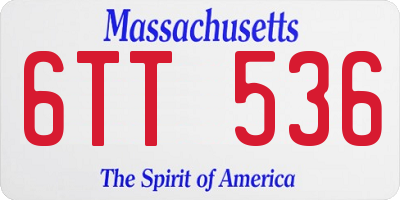 MA license plate 6TT536