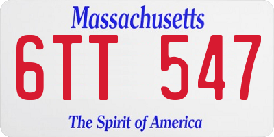 MA license plate 6TT547
