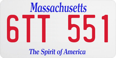 MA license plate 6TT551
