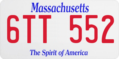MA license plate 6TT552