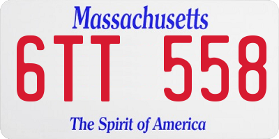 MA license plate 6TT558