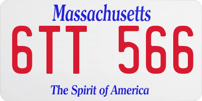 MA license plate 6TT566