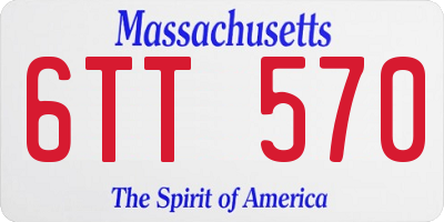 MA license plate 6TT570
