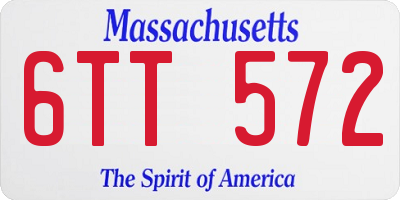 MA license plate 6TT572