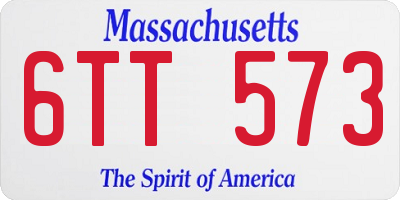 MA license plate 6TT573