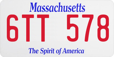 MA license plate 6TT578