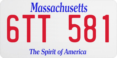 MA license plate 6TT581