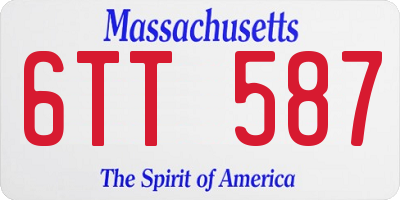 MA license plate 6TT587