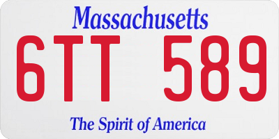 MA license plate 6TT589