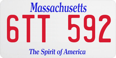 MA license plate 6TT592
