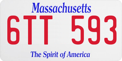 MA license plate 6TT593