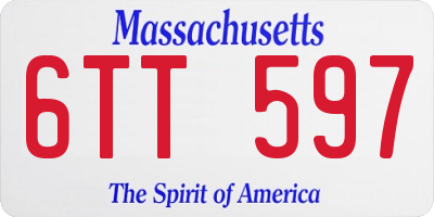 MA license plate 6TT597