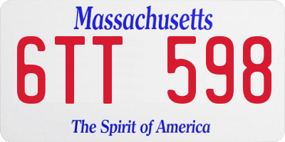 MA license plate 6TT598