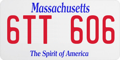 MA license plate 6TT606