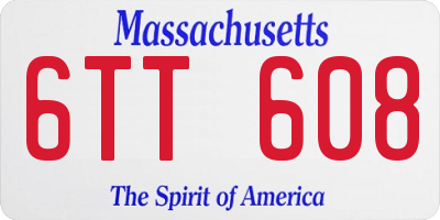 MA license plate 6TT608
