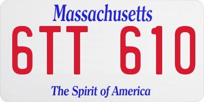 MA license plate 6TT610