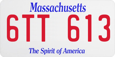 MA license plate 6TT613