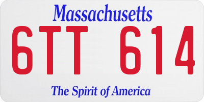 MA license plate 6TT614