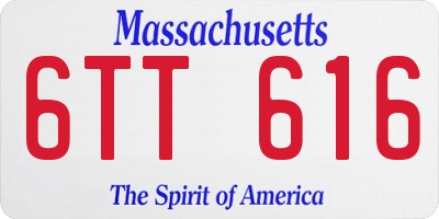 MA license plate 6TT616