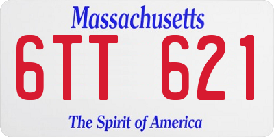 MA license plate 6TT621